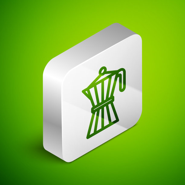 等距线咖啡机moca壶图标孤立图片下载