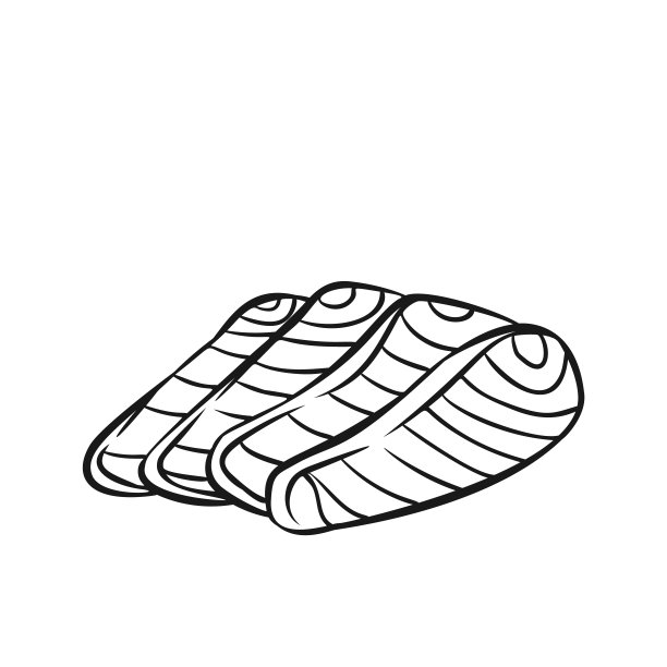 切片三文鱼鱼片轮廓图标图片下载