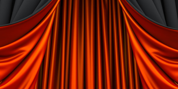 黑色和金色的剧院幕布经典背景。金丝舞台幕图片下载