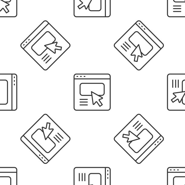 灰线UI或ux设计图标无缝隔离图片下载