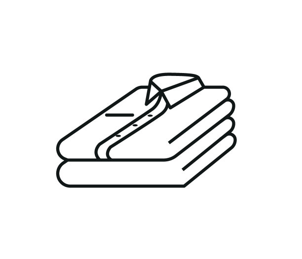 水洗，干净，熨烫和折叠白色衬衫矢量中性休闲休闲装图标。清洁理念、购物销售、洗涤剂广告设计元素。可编辑的矢量。图片下载