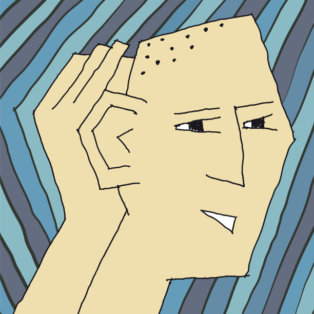 倾听者，示意图，矢量插图图片下载