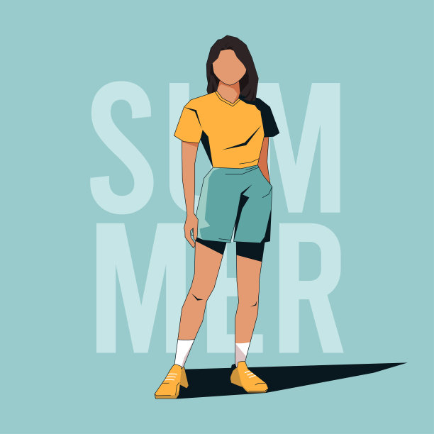 年轻女子为夏季时装摆姿势图片下载