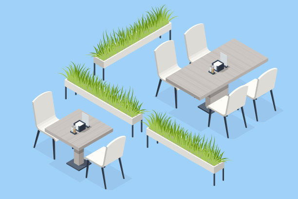 等距快餐广场，餐厅内部，餐饮，购物中心图片下载