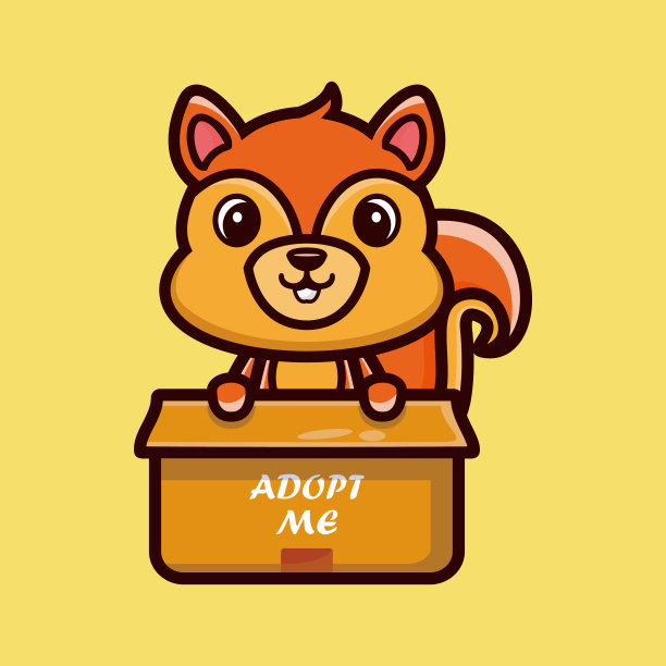 可爱的松鼠在盒子卡通人物矢量插图，动物图标概念孤立溢价矢量图片下载