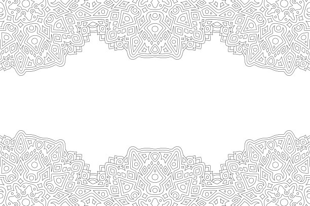 线条艺术着色书与抽象的边界图片下载