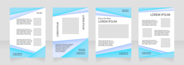 现代蓝绿色空白小册子布局设计图片下载