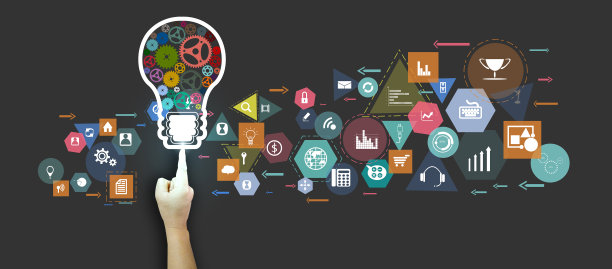 插画商业。设计现代理念和概念思考创意。为头脑风暴，社交网络，成功，计划，思考，搜索，分析，沟通，未来的想法创新技术。图片下载