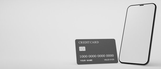 灰色现实的智能手机和塑料信用卡图片下载