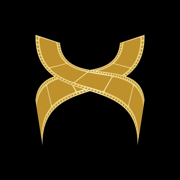 金色胶片条孤立在黑色背景图片下载