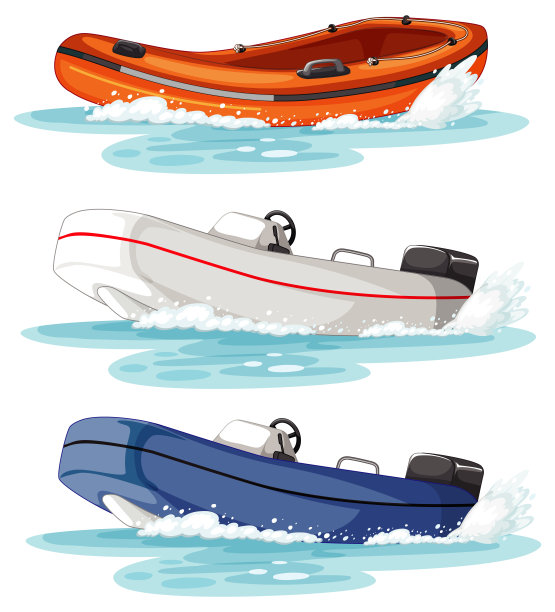 一套不同种类的船和孤立的船图片下载