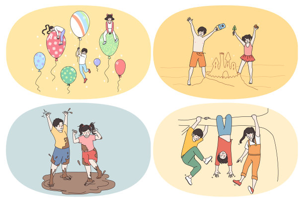 童年快乐休闲游戏理念图片下载