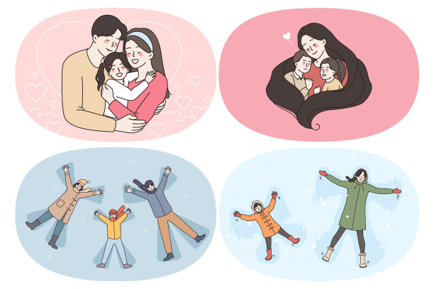 幸福家庭和童年理念图片下载