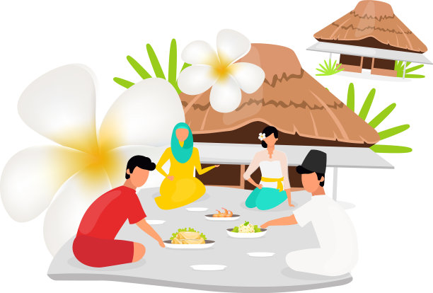 印尼平穆斯林女性朋友坐在附近图片下载