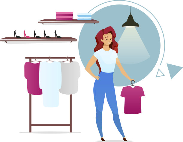 售货员:有货架的平色时装商店图片下载