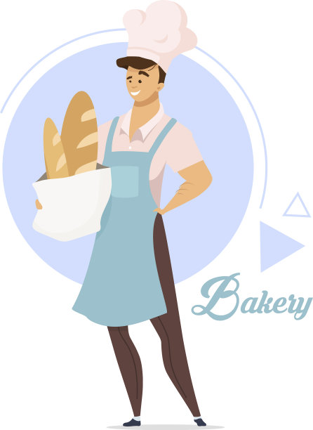 面包房平色男面包师烘培产品图片下载
