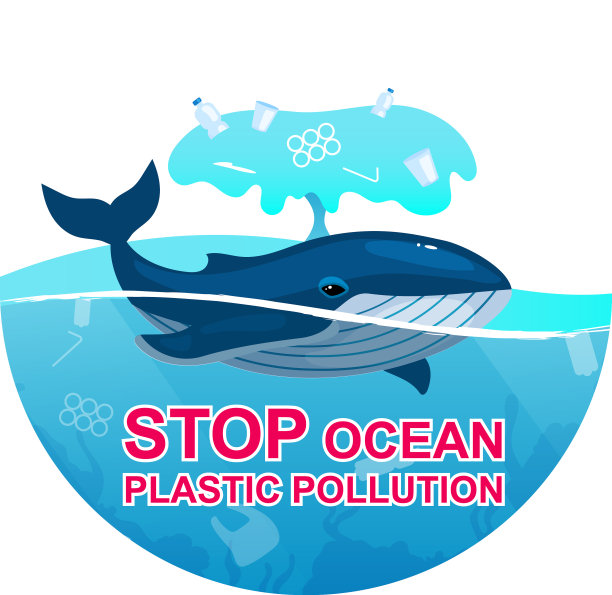 停止塑料污染海洋平坦的概念图标图片下载