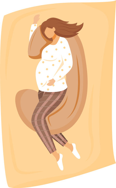 孕妇睡在怀孕枕头平图片下载