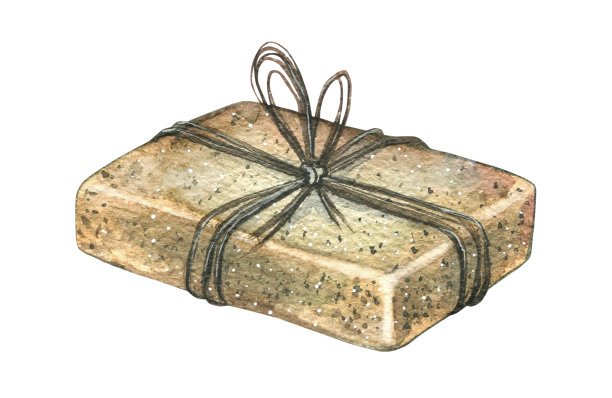 用鞭子绑着的手工肥皂。水彩插图。一个孤立的对象从一套大型薰衣草水疗中心。为设计，设计并组成一个标志，明信片，温泉沙龙，价格图片下载