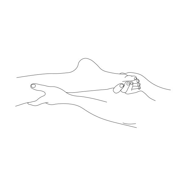 足底按摩时的轮廓运动，足底按摩的基本动作，足底健康水疗的矢量插图图片下载