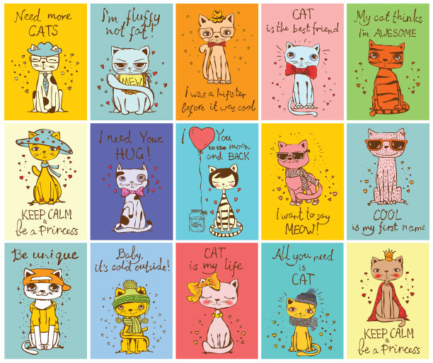 一套可爱和有趣的卡通图片下载