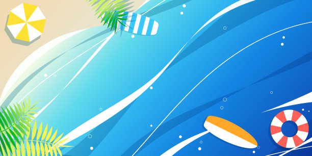 美丽的大海和沙滩的插图图片下载