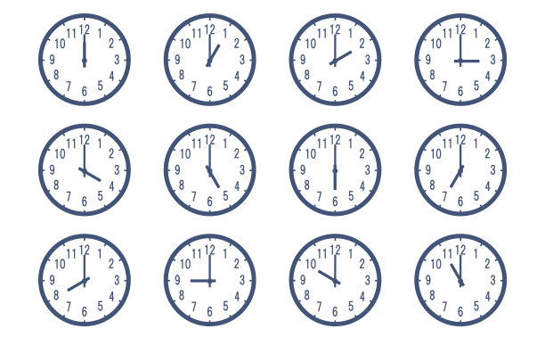 圆形设计时钟插图集图片下载