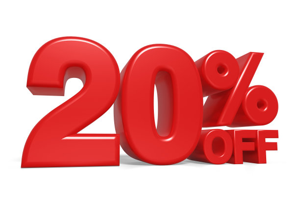 八折3d文字横幅标志，3d插图图片下载