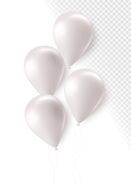 逼真的白色3d气球孤立上图片下载