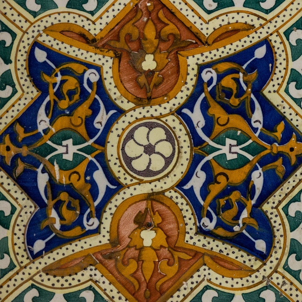 东方背景在黄色和蓝色，摩洛哥图片下载