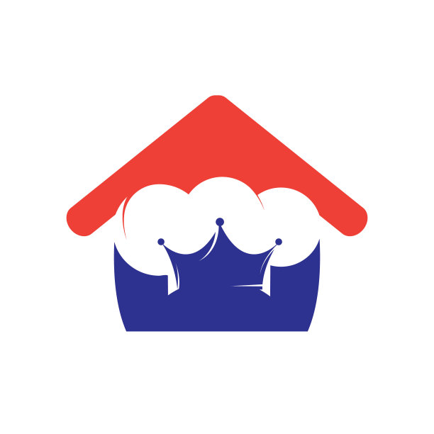 王者厨师矢量标志设计模板。厨师帽和皇冠图标标志设计。图片下载