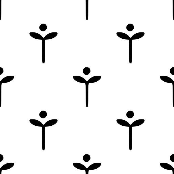 简单的世纪中期花朵无缝图案图片下载