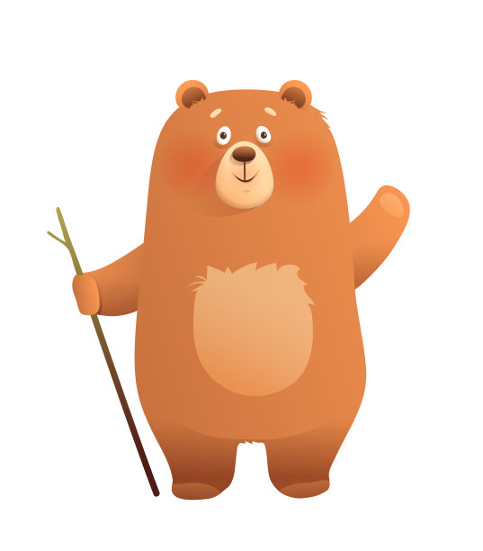 泰迪熊动物剪纸插图的孩子图片下载