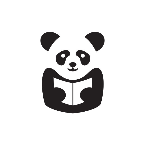 熊猫读书教育标志设计图片下载