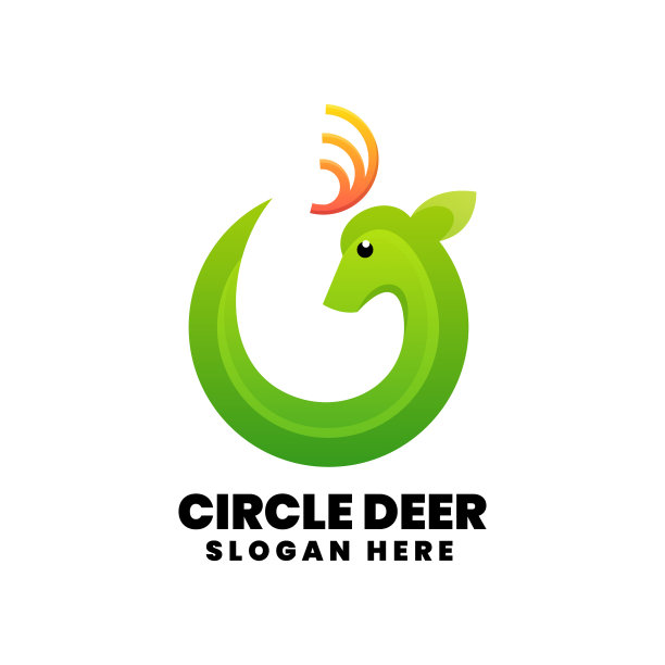 标志鹿渐变彩色风格图片下载