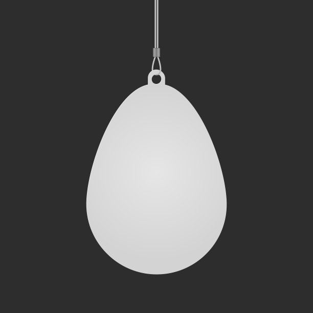 椭圆形的蛋坠子悬挂在天花板上逼真图片下载