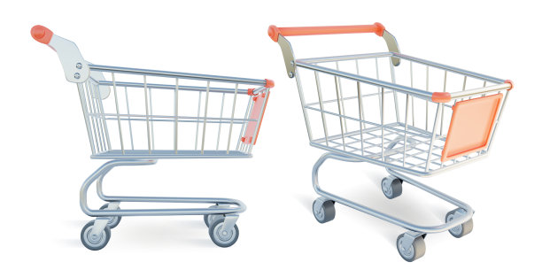 3d不同的金属购物车设置橡皮泥图片下载
