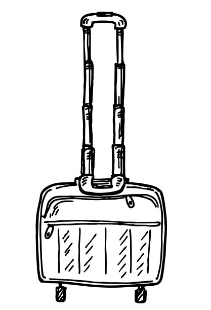 白色旅行度假专用的大行李箱图片下载