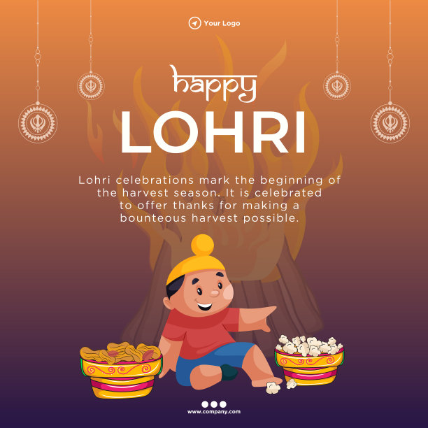 横幅设计的幸福lohri图片下载