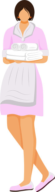 酒店女管家平穿彩色女仆制服图片下载