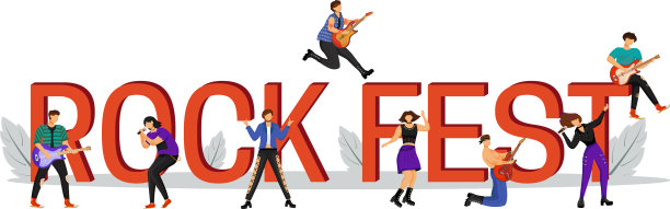 摇滚音乐节平面彩色音乐表演卡通图片下载