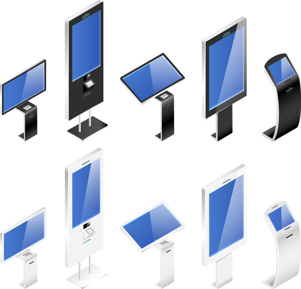 不同的自助点餐亭现实设置图片下载