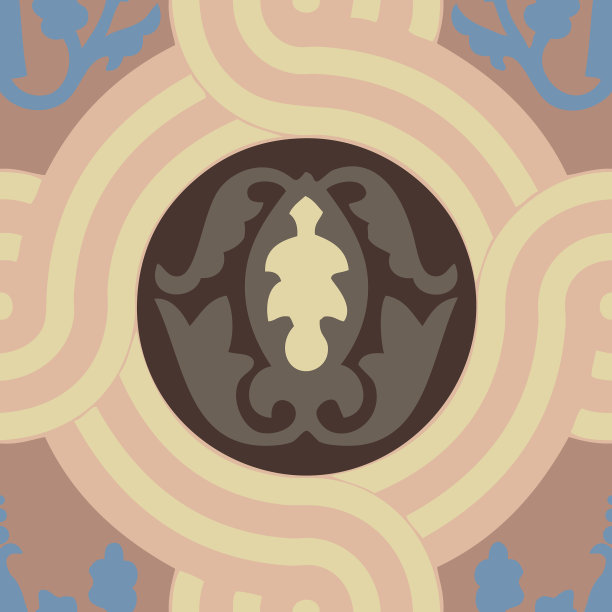 花卉文艺复兴风格的方形图案图片下载