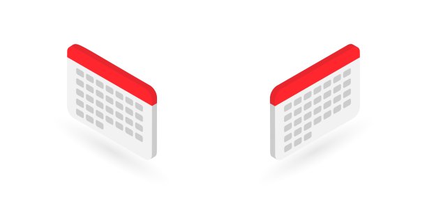 等距日历孤立在白色背景。月历3d图标套装图片下载