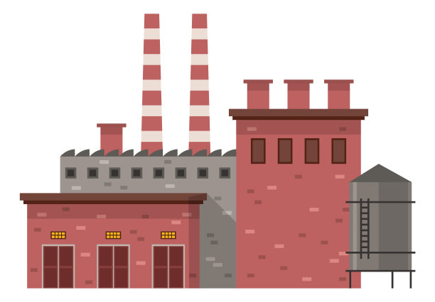 工厂图标。城市工业建筑。仓库前图片下载