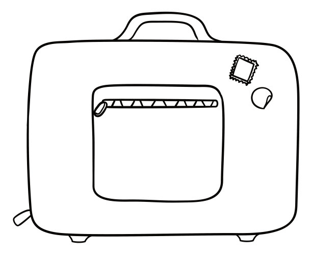 带着邮票和贴纸的无色行李准备出发了图片下载