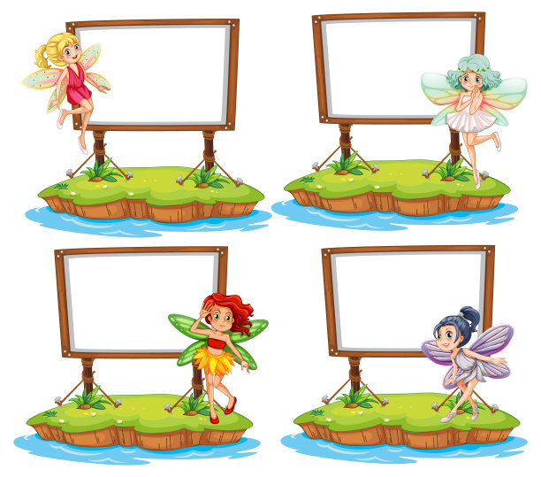 可爱的仙女与空白横幅图片下载