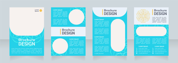 充满活力的蓝色装饰空白小册子设计图片下载
