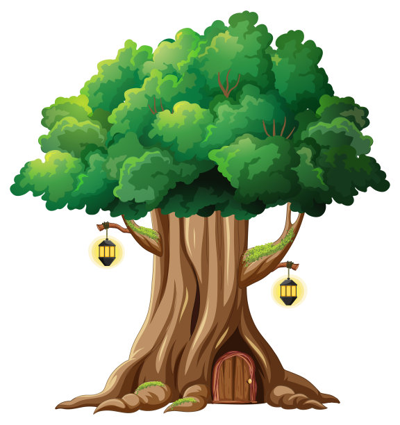 树干内的梦幻树屋图片下载