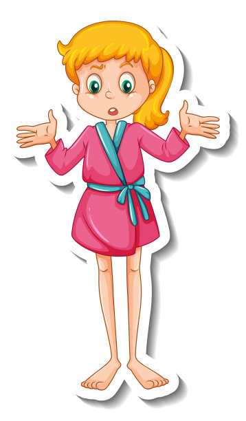 贴纸模板与一个穿着长袍的女孩隔离图片下载